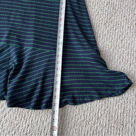 ANTHROPOLOGIE MAEVE Flores Blue Green Ribbed Striped Midi Dress Medium - Picture 12 of 15